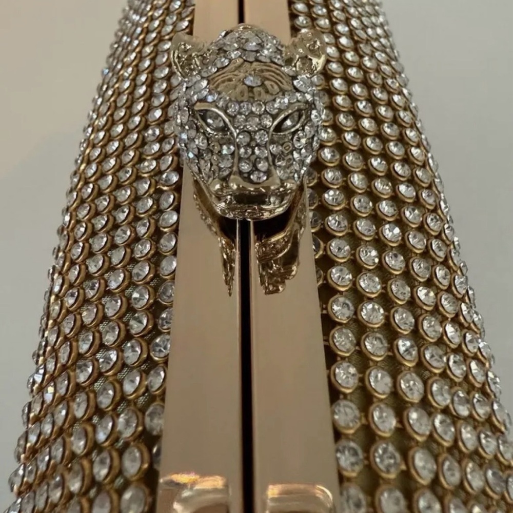 Real Collectibles by Adrienne.  Elegant Rhinestone Gold Clutch